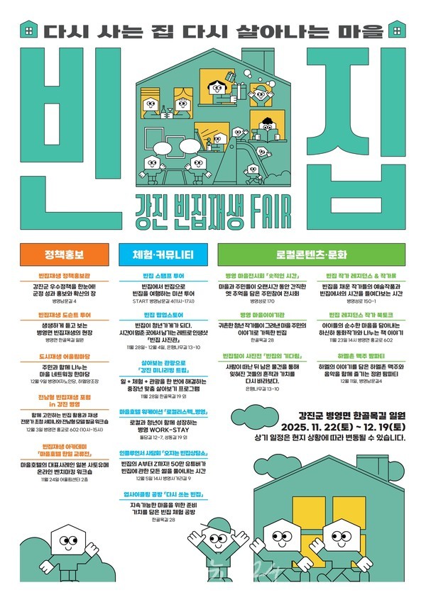  강진군, 빈집·유흥공간 되살리는 도시재생 프로젝트 「빈집재생페어」 개최