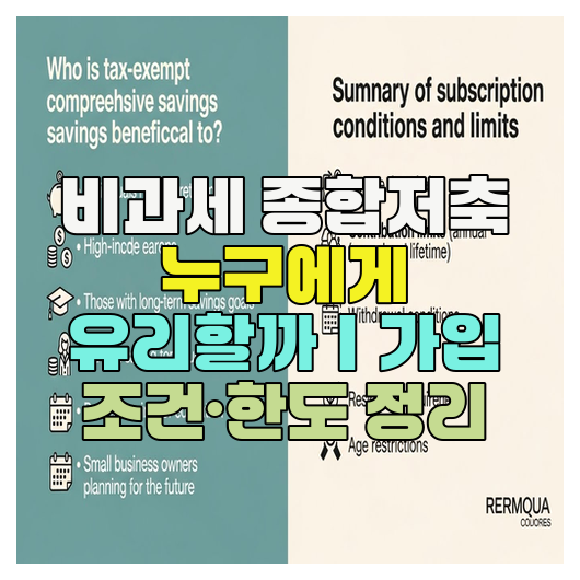  비과세 종합저축 누구에게 유리할까｜가입 조건·한도 정리