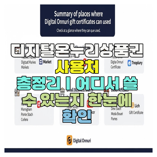  디지털온누리상품권 사용처 총정리｜어디서 쓸 수 있는지 한눈에 확인