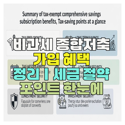  비과세 종합저축 가입 혜택 정리｜세금 절약 포인트 한눈에