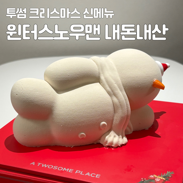  투썸케이크 크리스마스 신상 추천 윈터스노우맨 내돈내산 후기 (투썸케이크추천, 사전 예약, 할인, 가격)
