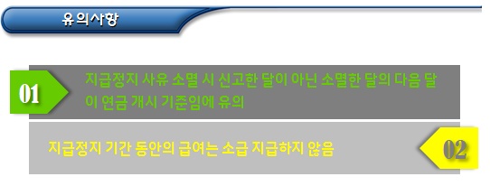 기초연금 지급정지 기간, 적용시점 및 지급기준
