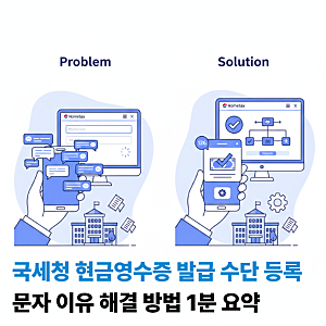 국세청 현금영수증 발급수단 등록 문자 계속 오는 이유와 해결 방법 1분 요약 정리
