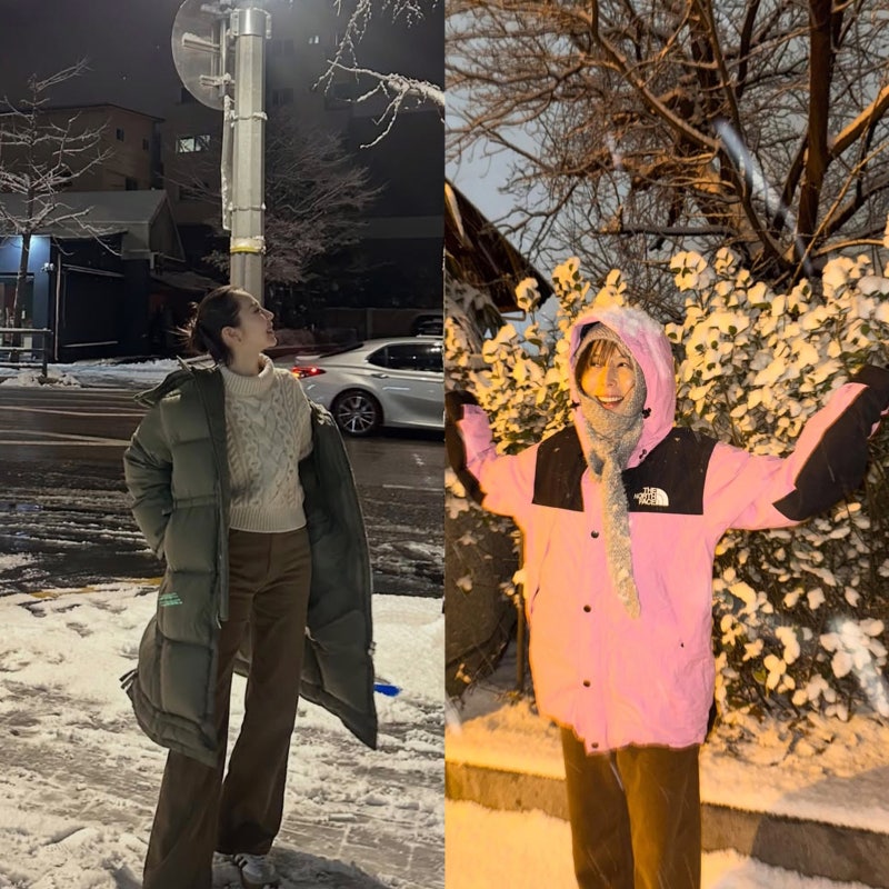 안소희, 김나영의 첫 눈 맞이 겨울 패딩은? (아크네 스튜디오, 노스페이스)