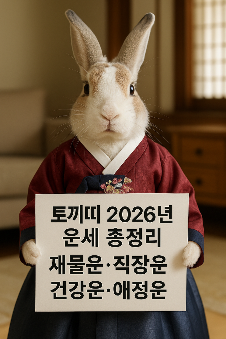  토끼띠 2026년 운세 총정리 재물운 직장운 건강운 애정운 완벽 분석