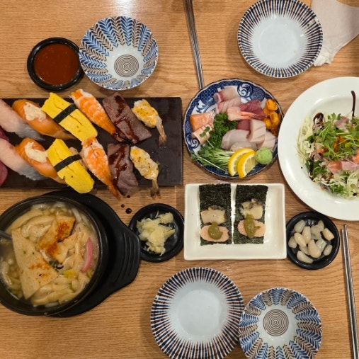  철산초밥 스시 고민 끝! 김태완스시 광명철산점 사시미2인세트 가성비 실화야?
