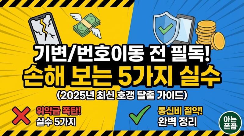SKT·KT·LG 기변/번호이동 전 필독! 통신사 약정·위약금·가족결합 실수 4가지 완벽 정리 (아는....