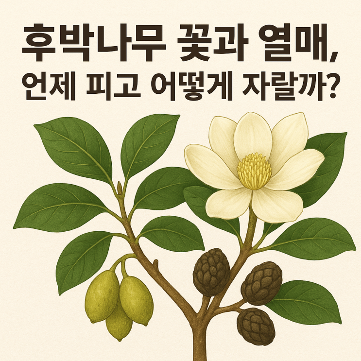  후박나무 꽃과 열매: 언제 피고 어떤 모습인지 성장 과정 소개