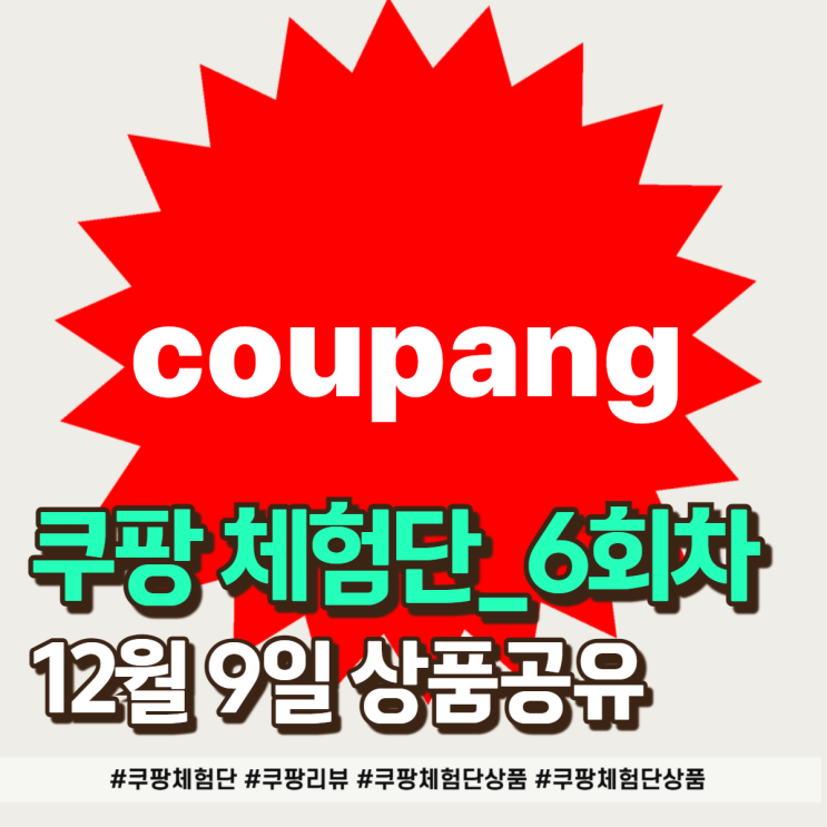  쿠팡체험단 12월 9일 신청후기