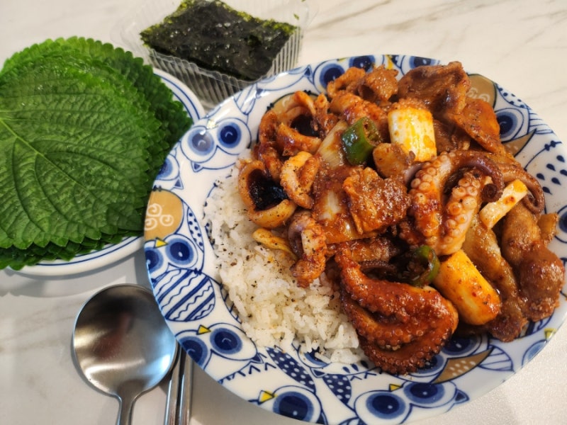 [주꾸미+제육]으로 간편하고 맛있게 주꾸미제육볶음 한끼식사 만들기 (Feat.강릉봉봉주꾸미)