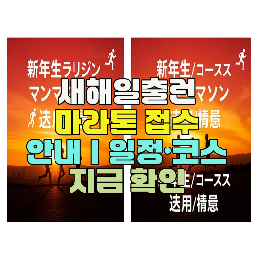  새해일출런 마라톤 접수 안내｜일정·코스 지금 확인