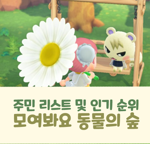 모여봐요 동물의숲 모동숲 주민 리스트 및 인기 순위