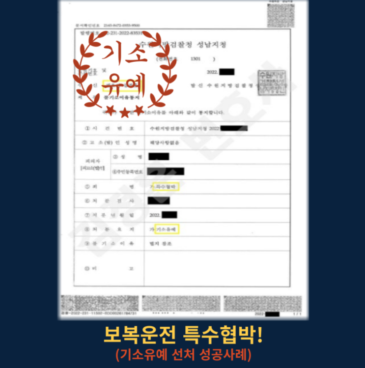  보복운전, 특수협박 기소유예 이끌어낸 성남교통사고전문변호사 사례