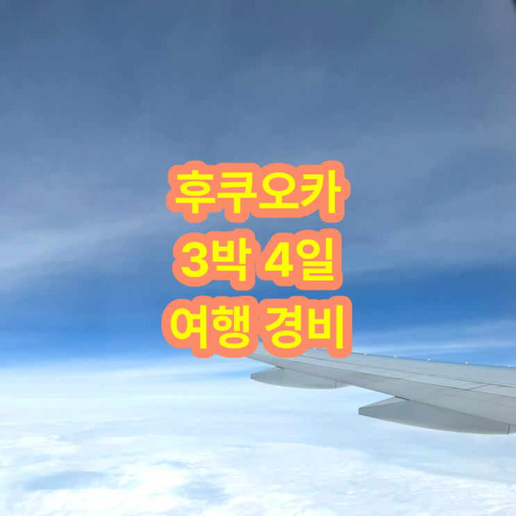  후쿠오카 3박 4일 3인 가족 여행 경비 5세 아이 포함