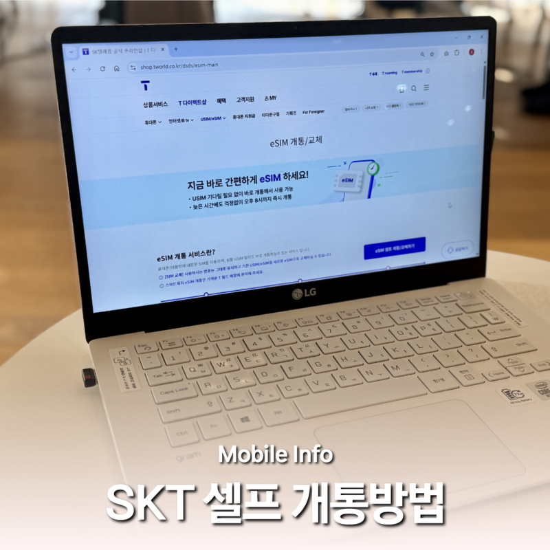 자급제폰 개통방법 SKT 이심(eSIM) 셀프 신규개통 후기