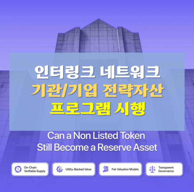  인터링크 네트워크 기관 및 기업의 인터링크 토큰 전략자산 채택 프로그램 시행