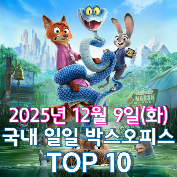  [국내 박스오피스] 일일 TOP 10 - 2025년 12월 9일(화)