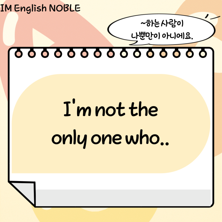  I'm not the only one who.. / ~하는 사람이 나뿐만이 아니에요.