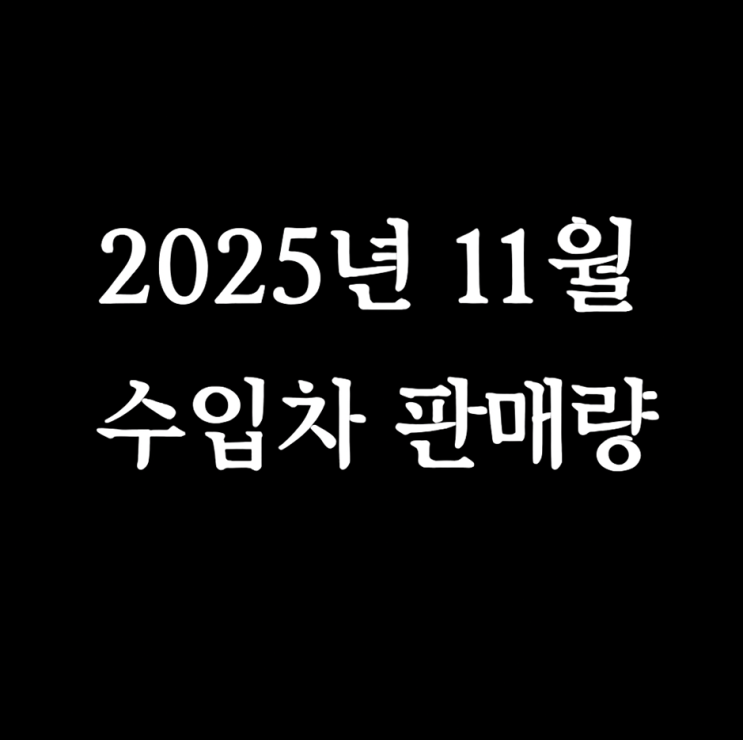  2025년 11월 수입차 시장 한눈에 보기