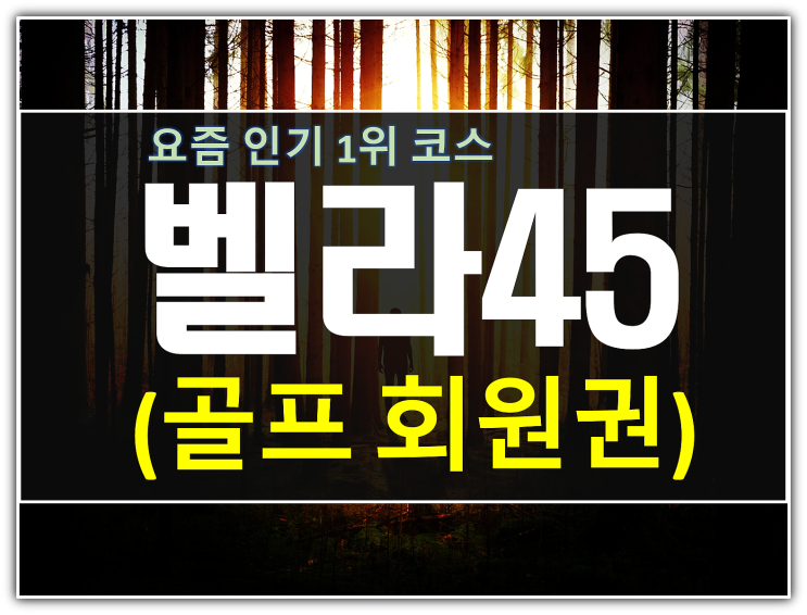  올해 선호도1위 벨라45cc 주중골프회원권 시세