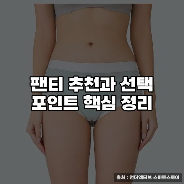  팬티 추천과 선택 포인트 핵심 정리