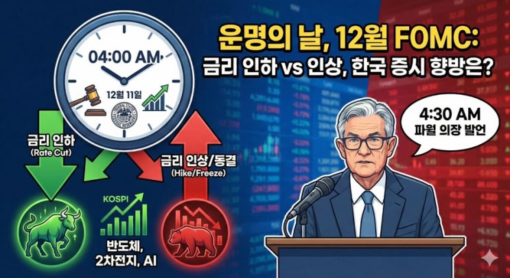  [D-1] 운명의 날, 12월 FOMC! 금리 인하 vs 인상, 내일 한국 증시는 어떻게 될까?