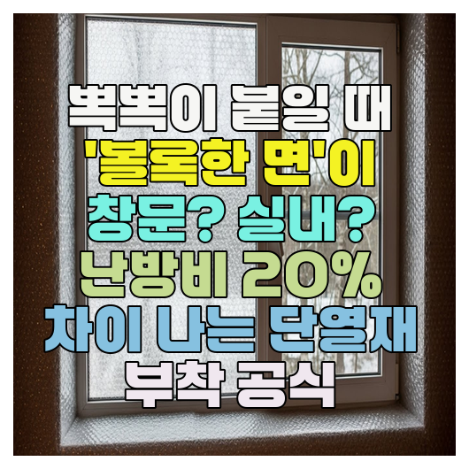  뽁뽁이 붙일 때 '볼록한 면'이 창문? 실내? 난방비 20% 차이 나는 단열재 부착 공식