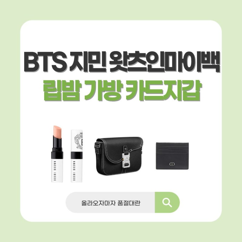 BTS 지민 립밤 가방 카드지갑 왓츠인마이백