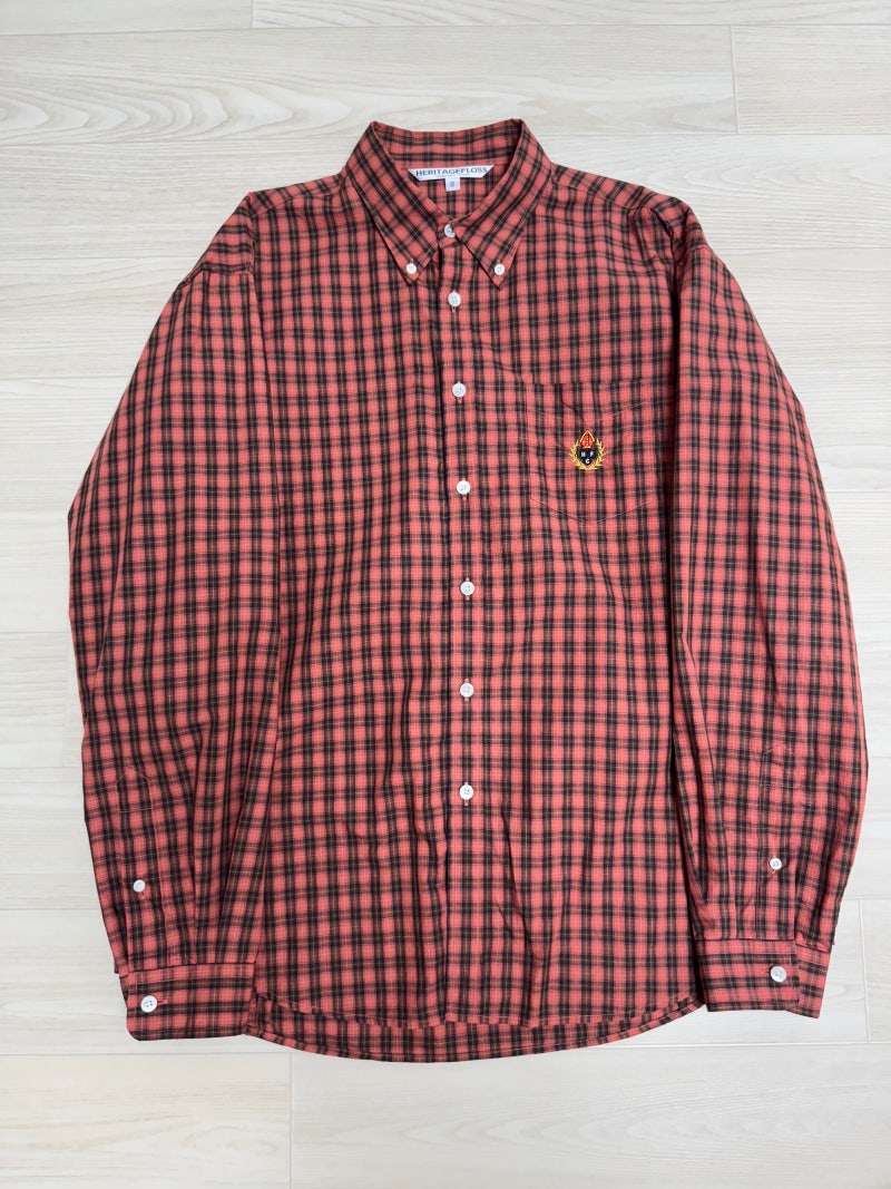 헤리티지플로스 크레스트 셔츠(HERITAGEFLOSS CREST WASHED CHECK SHIRT / Red)