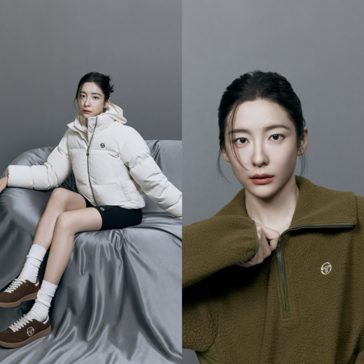 박지현 배우 세르지오 타키니 여성 패딩 후리스 셋업 부츠컷 연말 홀리데이 룩은? Sergio Tacchini