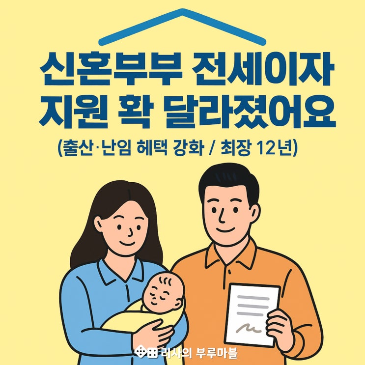 신혼부부 전세이자 지원사업, 이렇게 바뀌었대요! (출산·난임가구 혜택 강화)