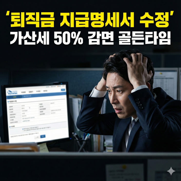  퇴직금 지급명세서 정정 가산세 폭탄 피하는 3개월 골든타임 및 홈택스 수정법