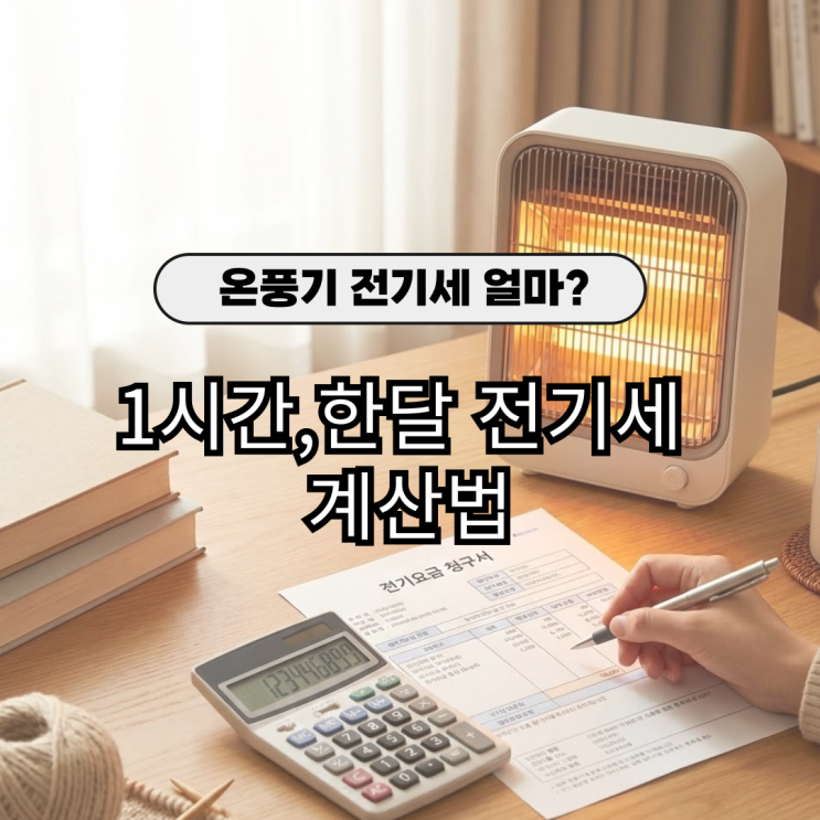  온풍기 전기세 계산 방법 | 2000W 기준 1시간,한달 요금은?