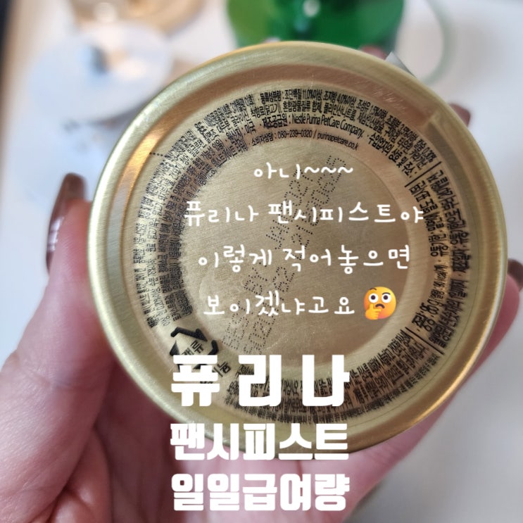  퓨리나 팬시피스트 주식캔 일일급여량 알아보자