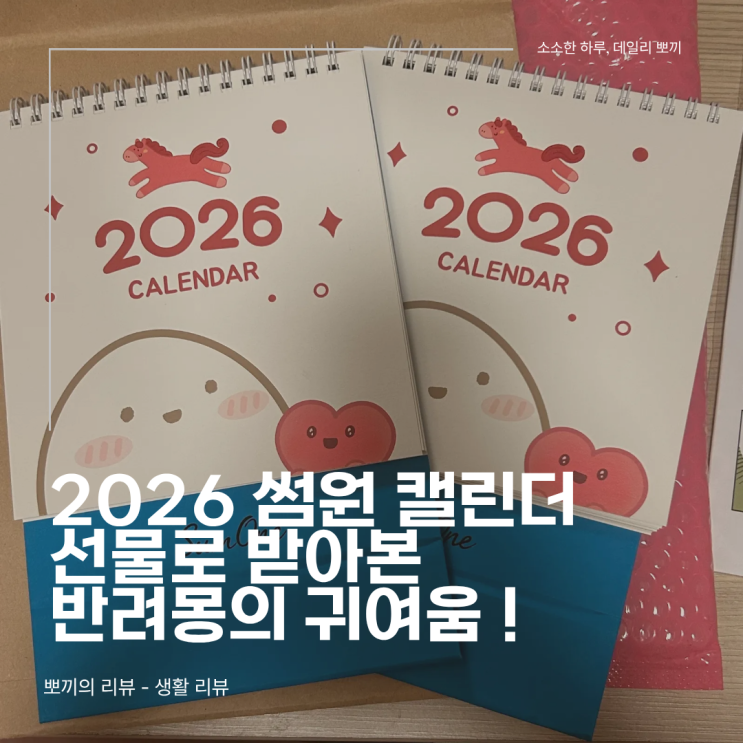  2026 썸원 캘린더 후기 - 선물로 받아본 반려몽의 귀여움