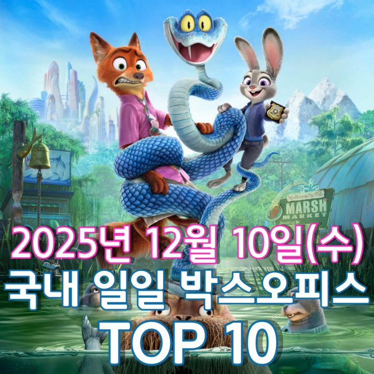  [국내 박스오피스] 일일 TOP 10 - 2025년 12월 10일(수)