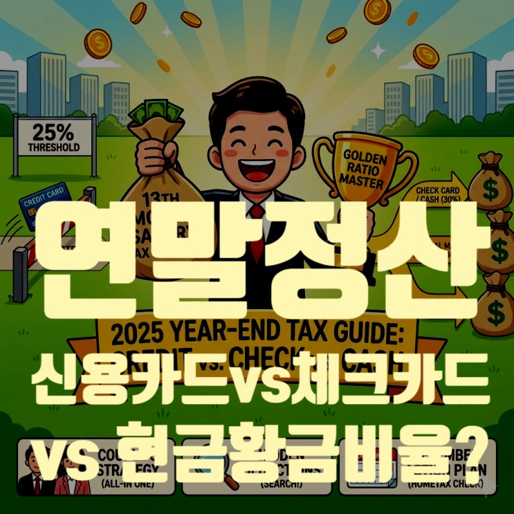  2025 연말정산 신용카드 vs 체크카드 vs 현금영수증 황금비율, "25%의 비밀"만 알면 끝!