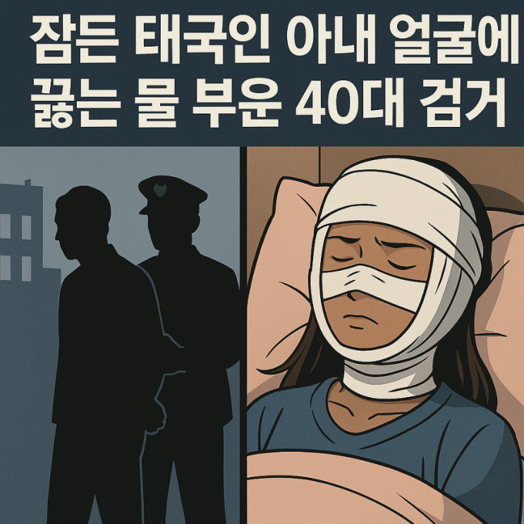 의정부 <b>태국인 아내</b> 얼굴에 <b>끓는 물</b> 부은 남편...