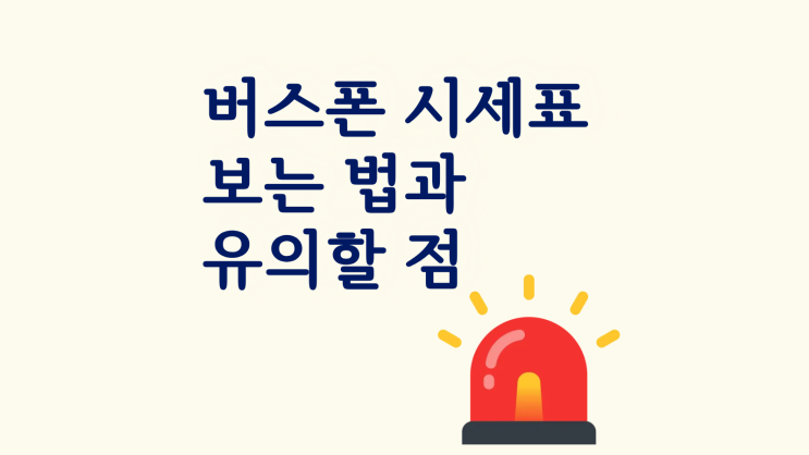  버스폰 시세표 보는 법과 유의할 점