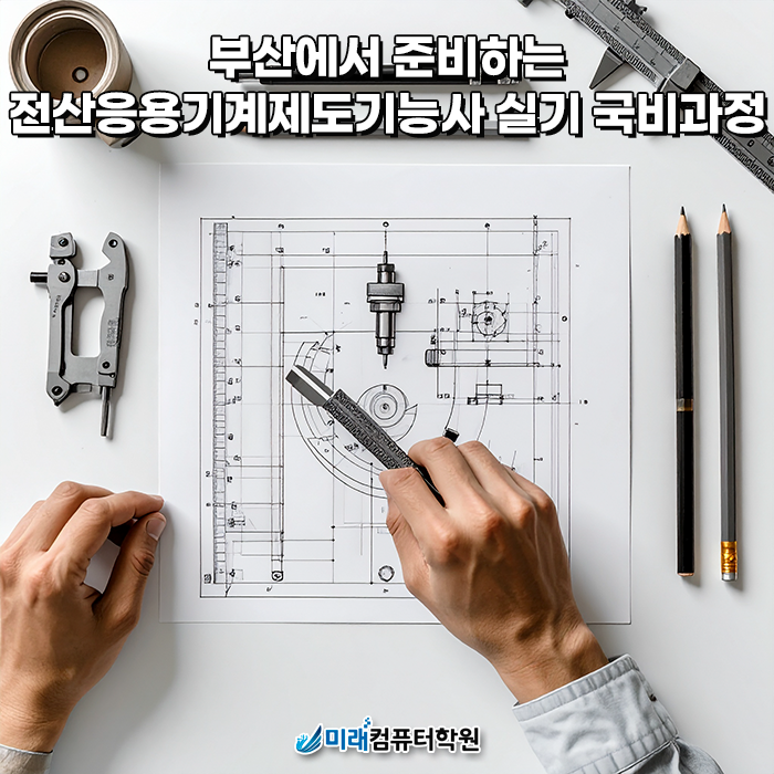  부산 국비지원으로 준비하는 전산응용기계제도기능사 실기, AutoCAD·Inventor 한 번에 – 미래컴퓨터학원 내일배움카드 과정