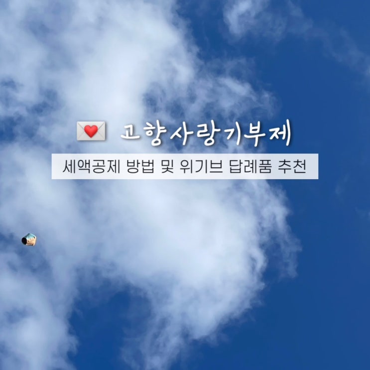  고향사랑기부제 답례품 순위 연말정산 세액공제 절세방법 추천 위기브!