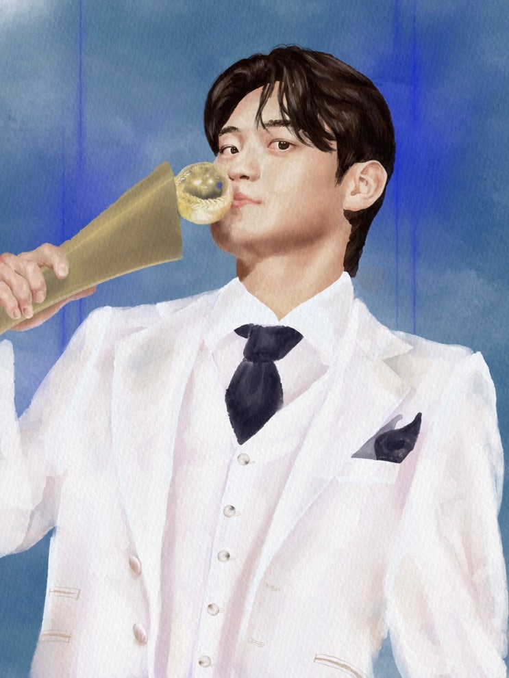 기아 타이거즈 <b>김도영 야구 선수</b> 아이패드 초상화 드로잉