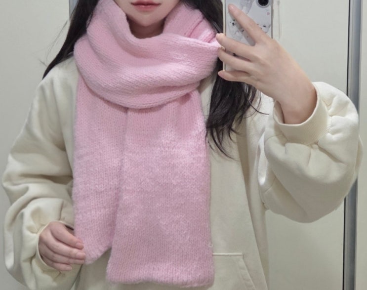  니팅머신으로 만든 뜨개질 초보의 목도리
