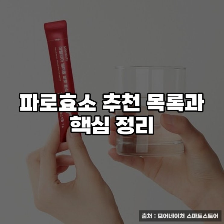  파로효소 추천 목록과 핵심 정리