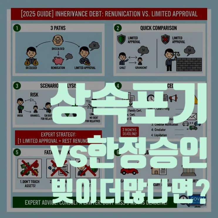  상속포기 vs 한정승인, 빚이 더 많다면? 2025년 완벽 정리 (서류, 절차)