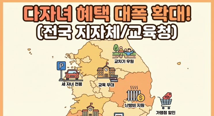 지자체·교육청이 움직인다… 다자녀 우대 정책 지역별 총정리