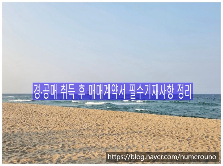  경·공매 취득 후 매매계약서 필수기재사항 정리, 지산왕