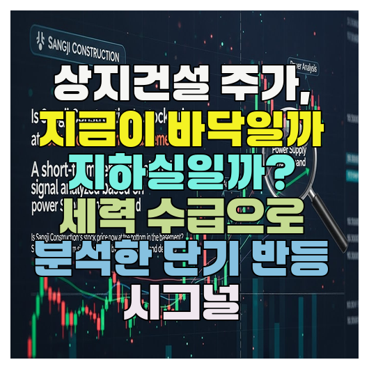  상지건설 주가, 지금이 바닥일까 지하실일까? 세력 수급으로 분석한 단기 반등 시그널