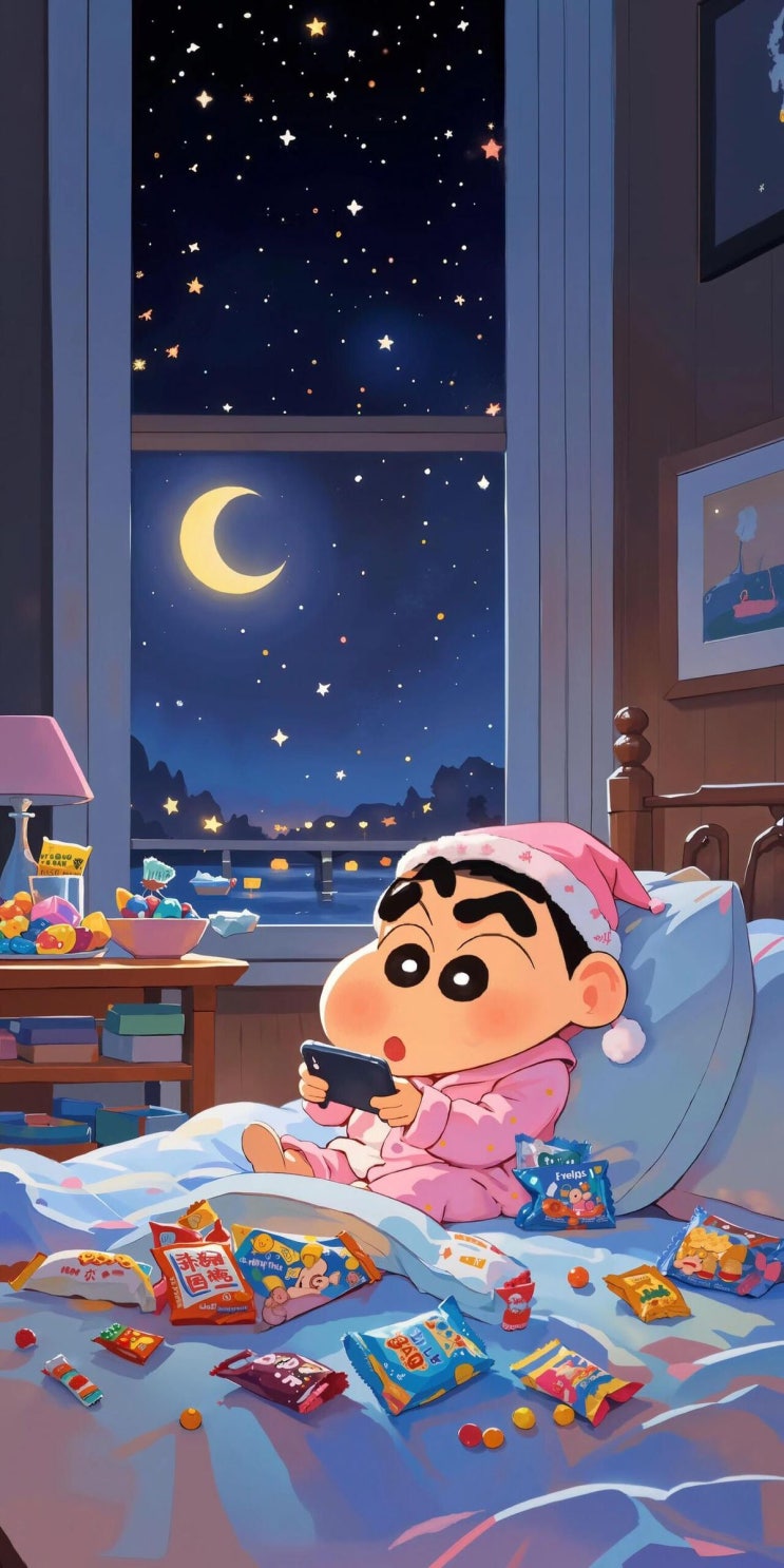  아이폰 배경화면 짱구｜겨울 감성 고화질 모음