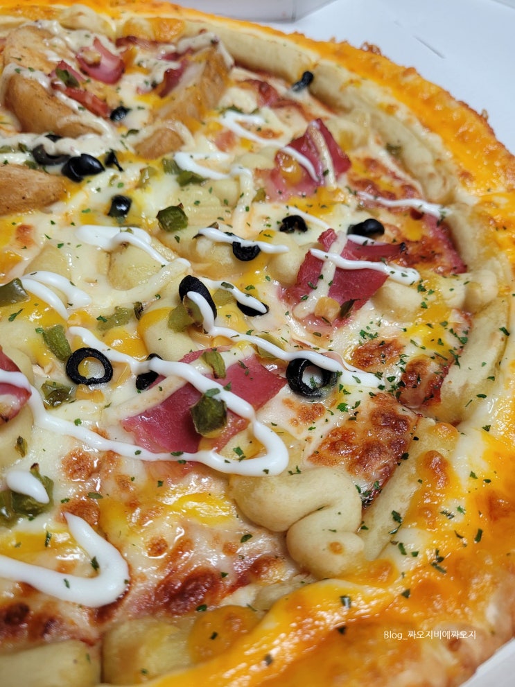  포항 오천 문덕 피자 배달 포장 맛집, 반올림피자 고구마 감자 반반 후기 칼로리